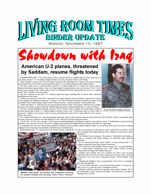 Living Room Times 11-10-97 page 1