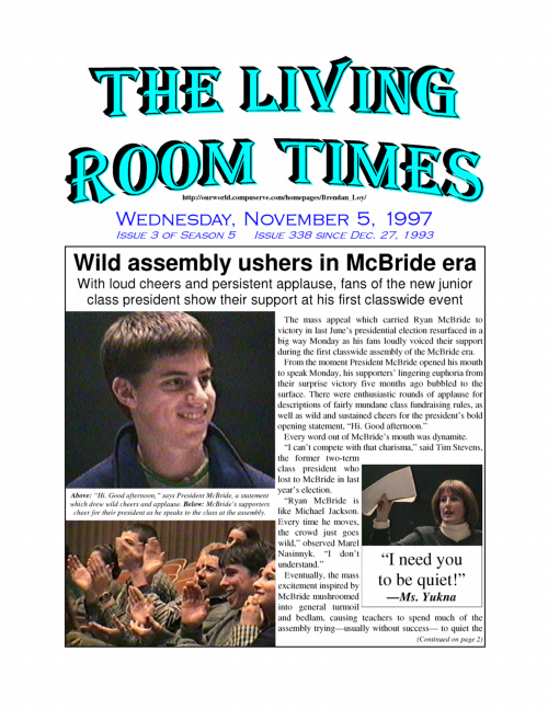 Living Room Times 11-5-97 page 1