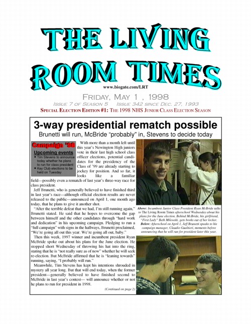 Living Room Times 5-1-98 page 1