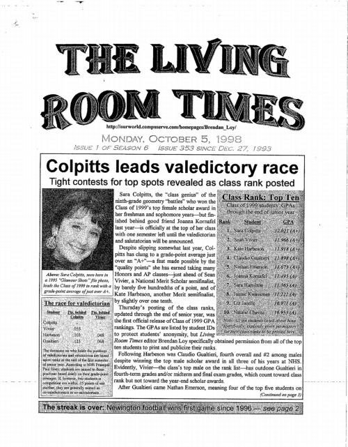 Living Room Times 10-5-98 page 1