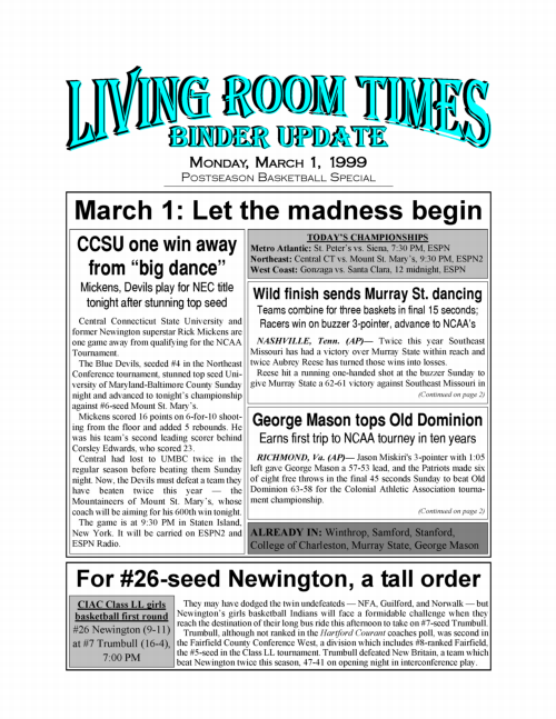 Living Room Times 3-1-99 page 1