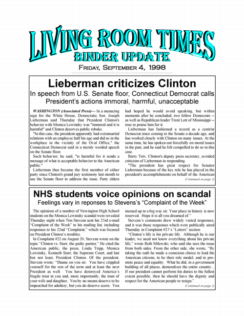 Living Room Times 9-4-98 page 1