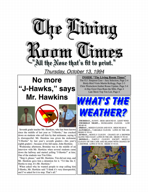 Living Room Times 10-13-94 page 1