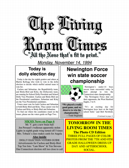 Living Room Times 11-14-94 page 1