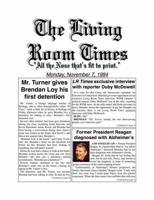 Living Room Times 11-7-94 page 1
